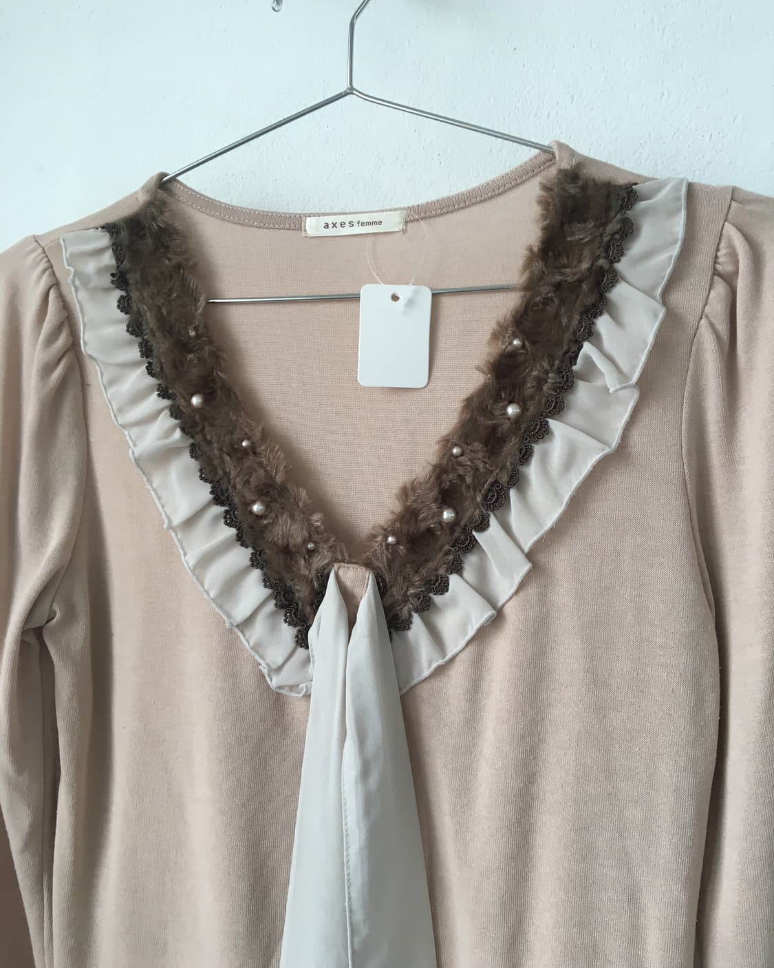 Axes femme fake fur point sleeve 상품이미지5