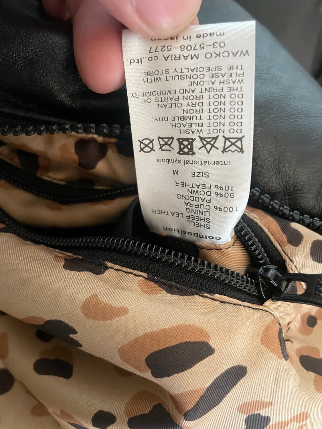 와코마리아 레더패딩 M 상품이미지5