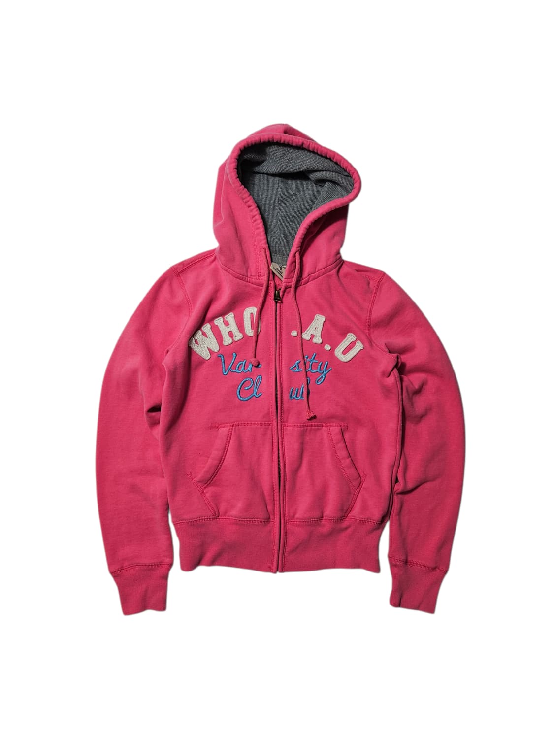 후아유 대장급 스펠아웃 로고 핑크 후드집업 S 상품이미지1