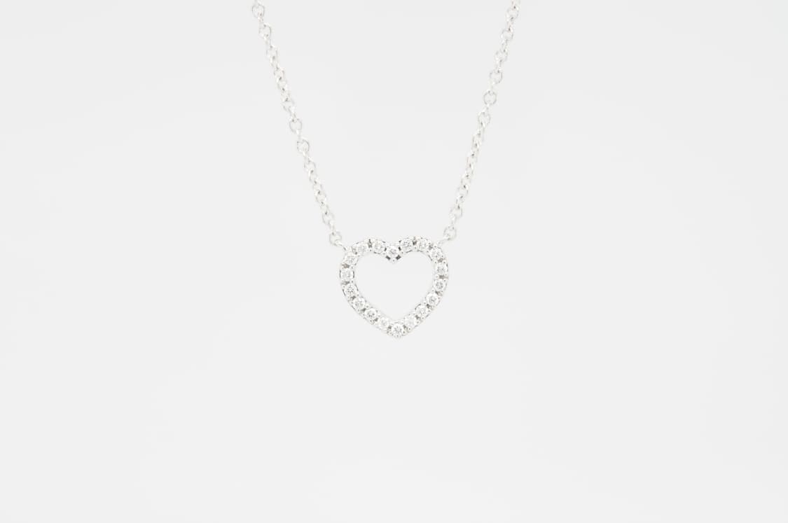 티파니앤코 메트로하트 18P 천연 다이아 18K 화이트골드 펜던트 목걸이 상품이미지2