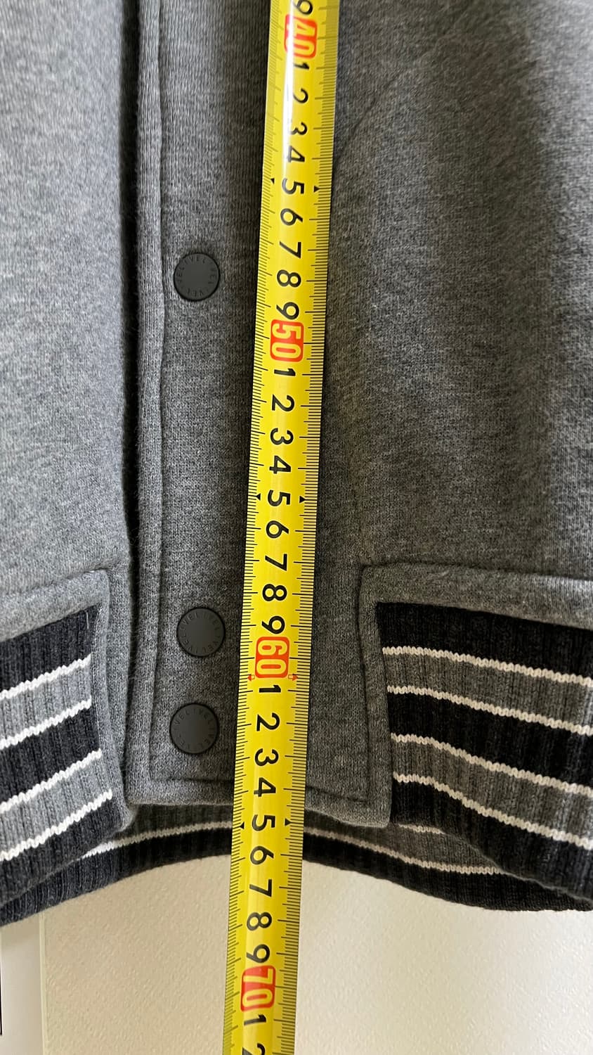 라코스테 라이브 피그먼트 네이비 그레이 배색 코튼 스웻 바시티 자켓 상품이미지5