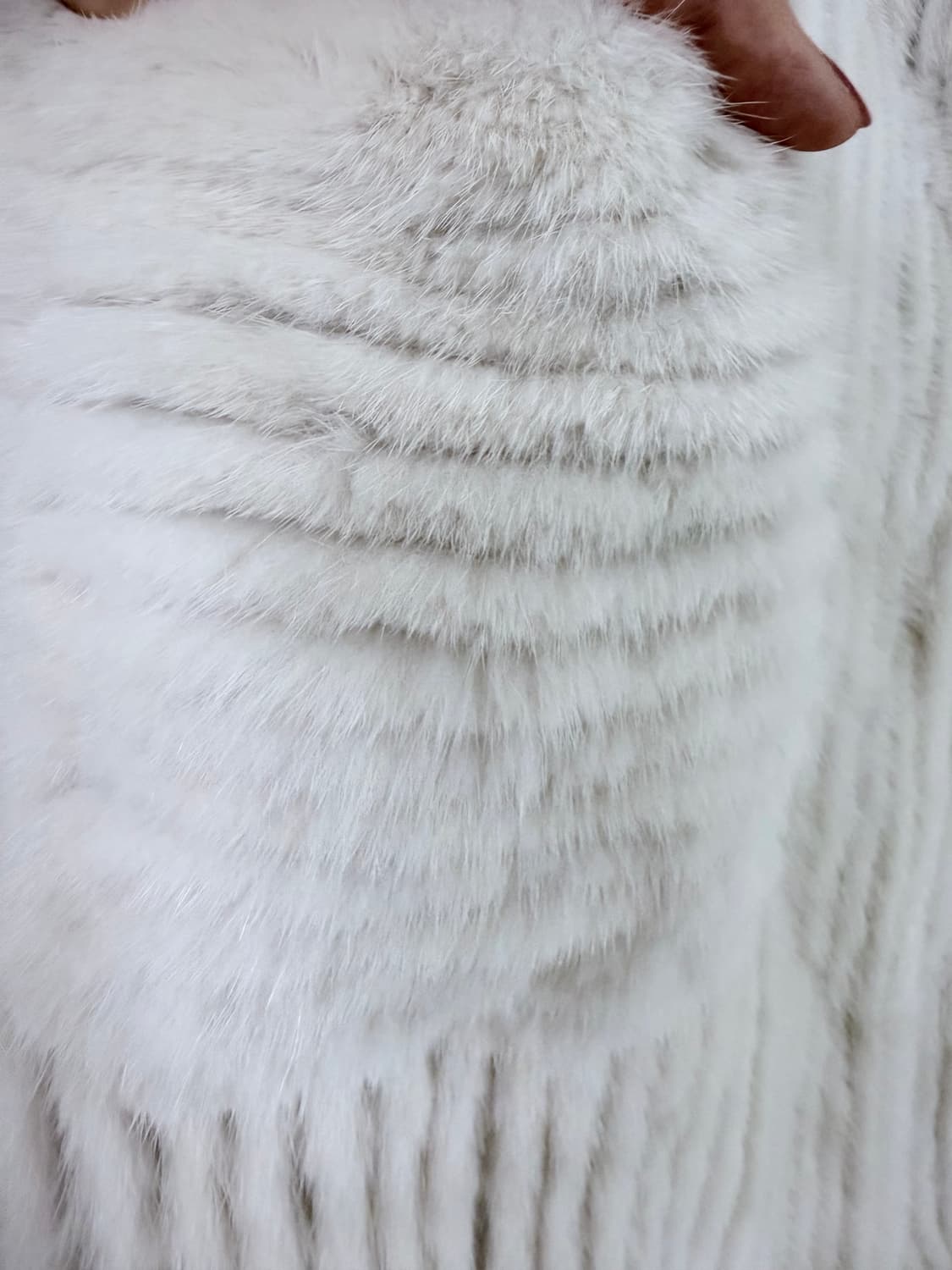 리얼양가죽 니팅밍크 화이트 그레이쉬 자켓 상품이미지6