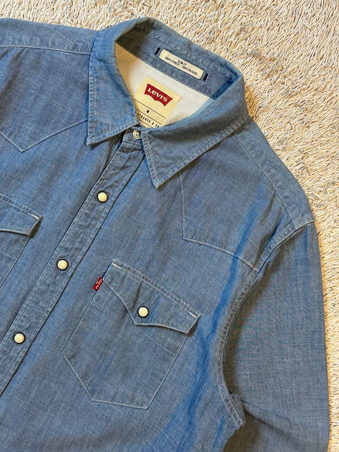 리바이스 LEVI'S 웨스턴 투포켓 데님 셔츠 연청 상품이미지2