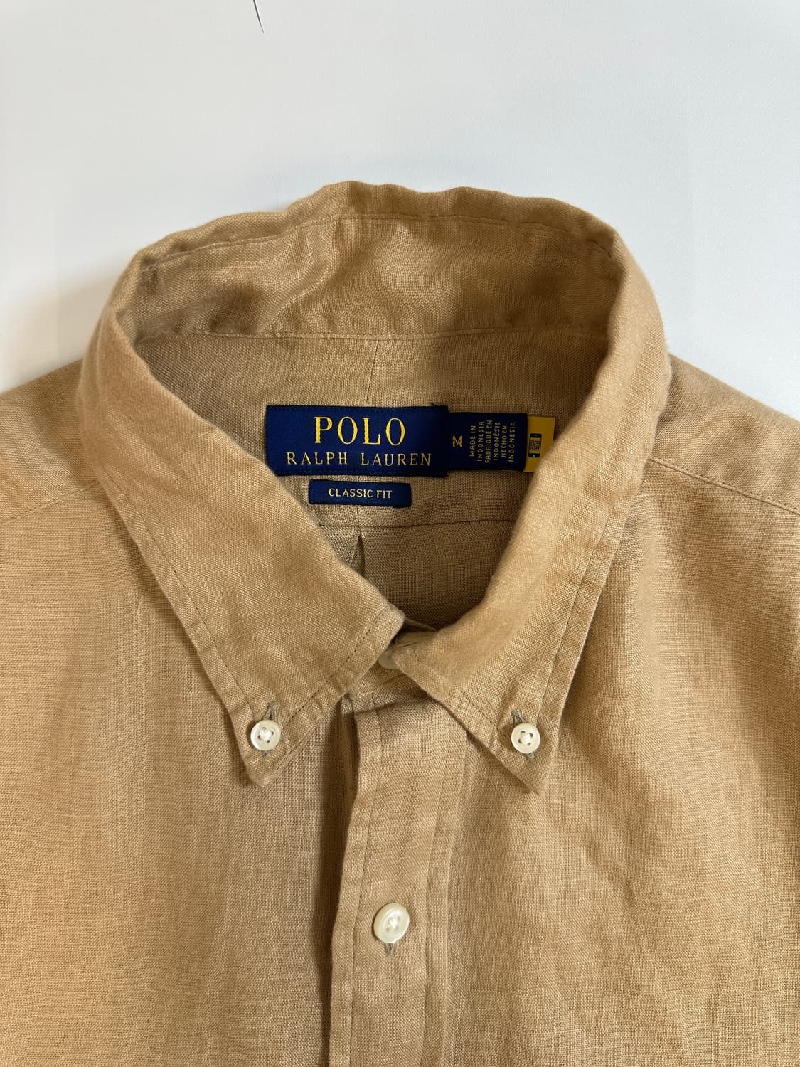Polo 폴로 랄프로렌 현행 QR린넨 셔츠 브라운 M(95-100) 상품이미지3