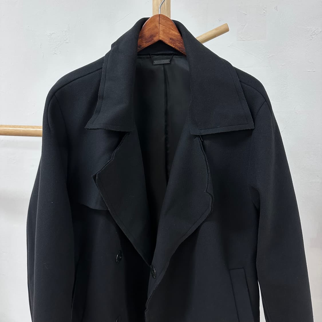 SYSTEM 시스템 울 캐시미어 배색 더블 코트 100(105) J24 상품이미지2