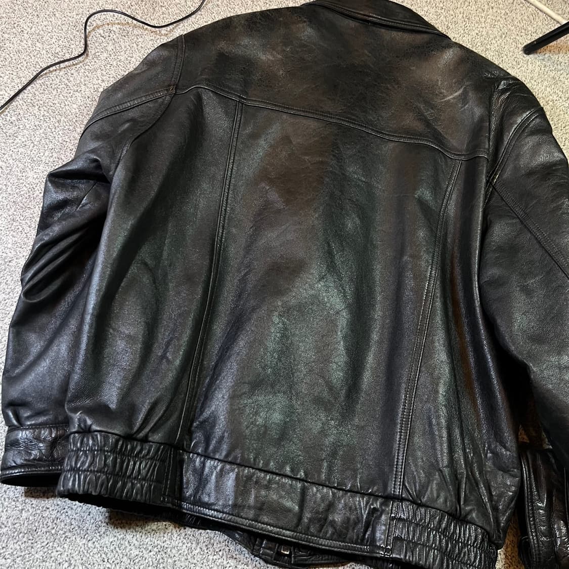 Vintage 빈티지 양가죽 커브드 라인 봄버자켓 상품이미지2