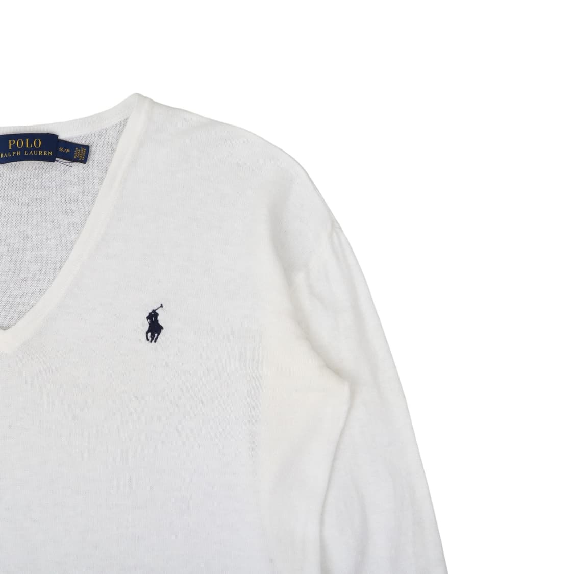 폴로 랄프로렌 화이트 린넨 코튼 브이넥 니트 상품이미지3