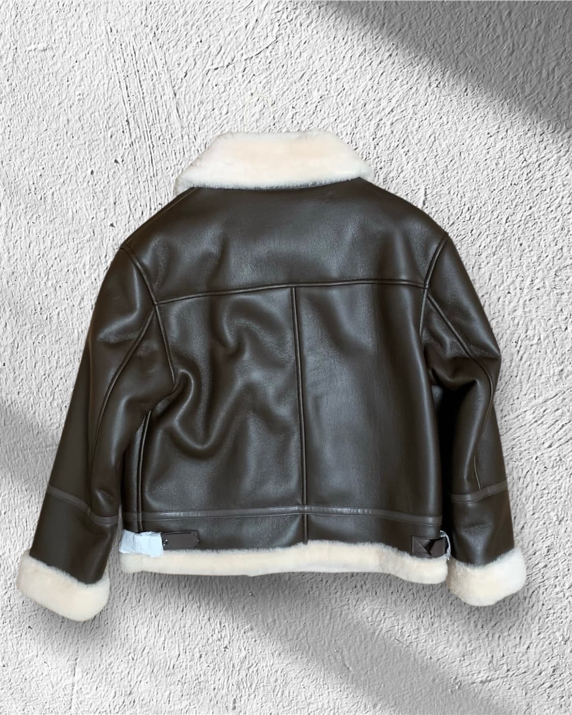 celeb shop 셀렙샵 브라운 퍼 무스탕 하프코트 상품이미지3