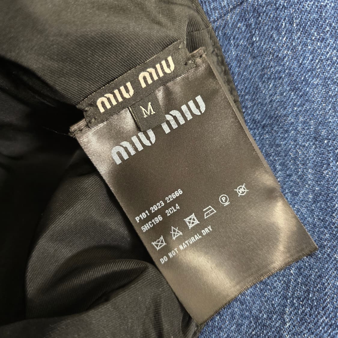 미우미우 데님 버킷햇 모자 m사이즈 판매 상품이미지5