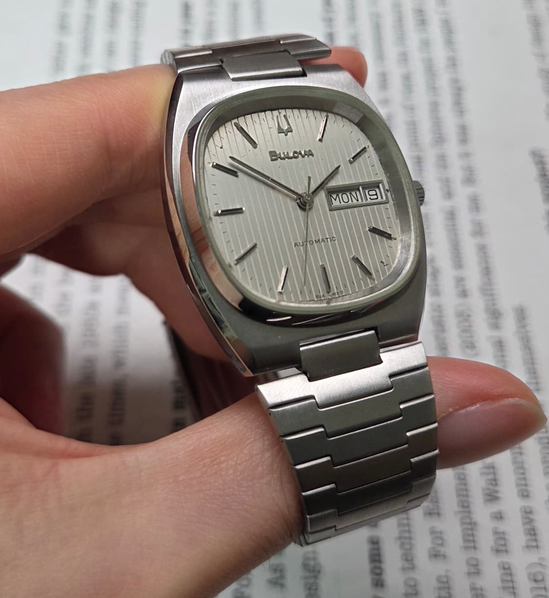 빈티지 부로바 테레비 데이데이트 실버 세로판 다이얼 뻐뻐시 브슬 ver. 상품이미지5