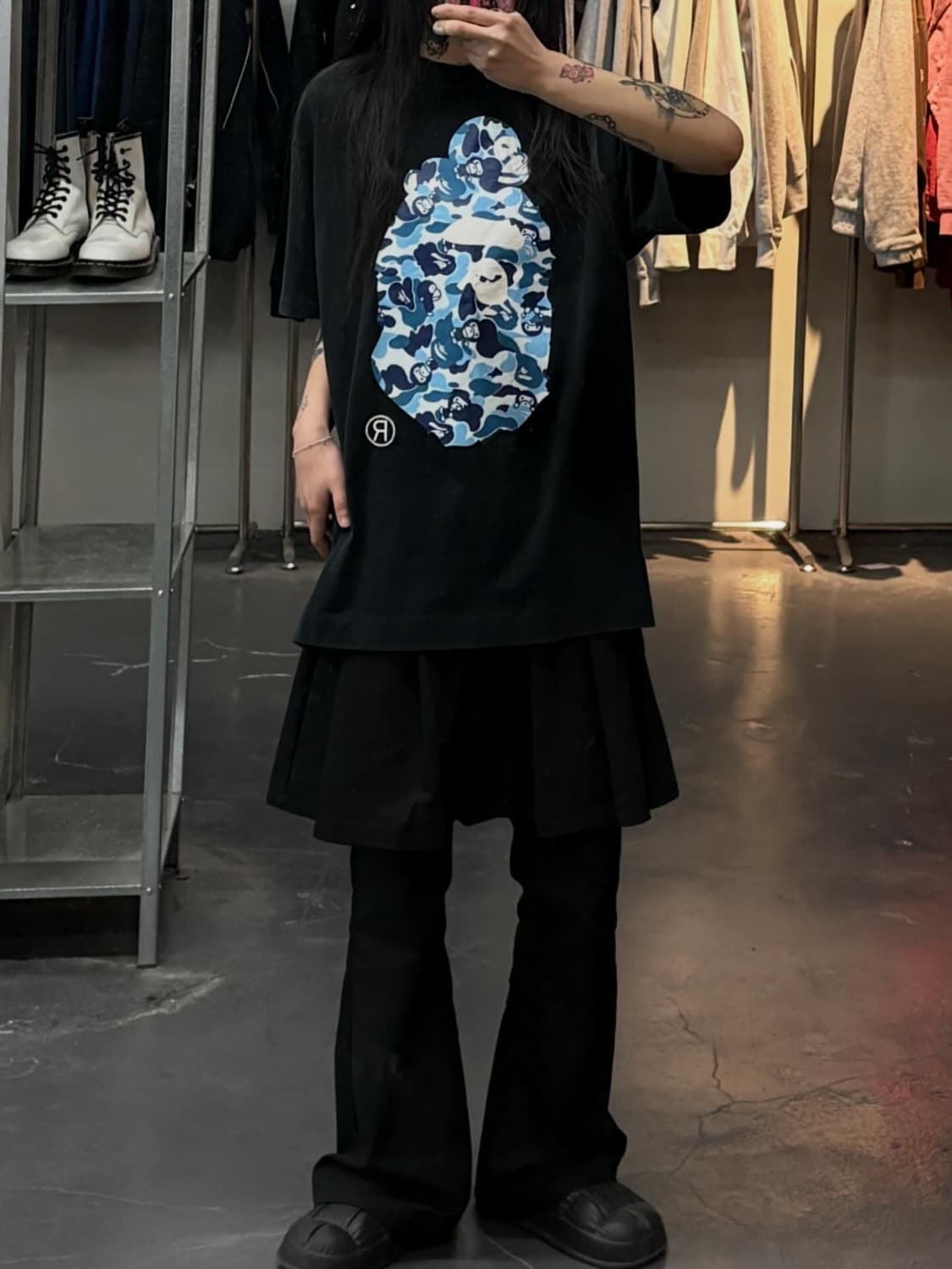 베이프 카모 빅 에이프 블랙 반팔 A3616 상품이미지1