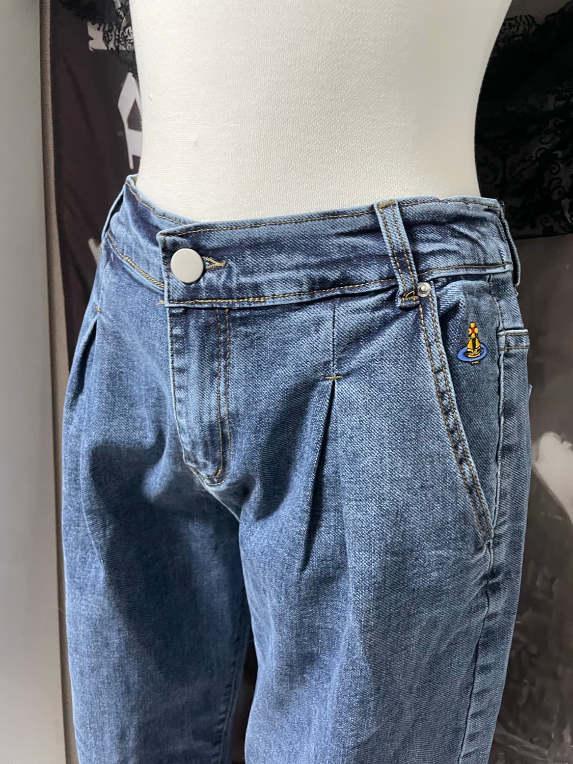 비비안웨스트우드 앵글로매니아 빈티지 데님 일자팬츠 y2k갸루핀터00s 상품이미지1