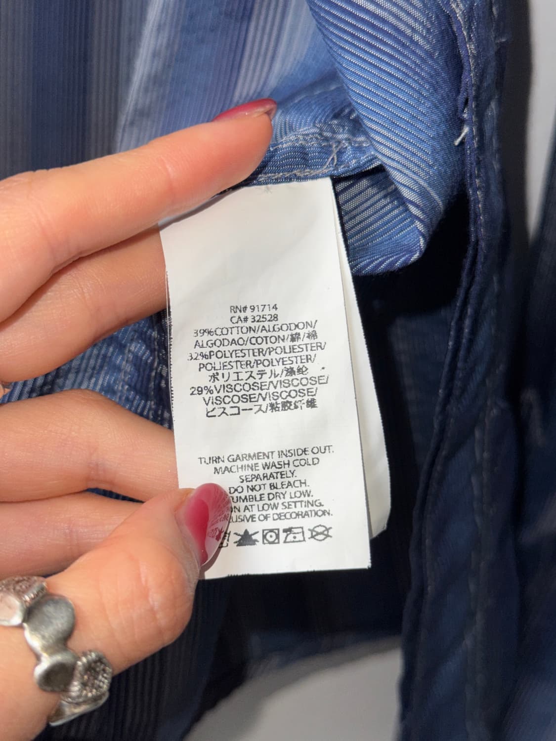 [S]아르마니 익스체인지 네이비 실버 스트라이프 셔츠 상품이미지4
