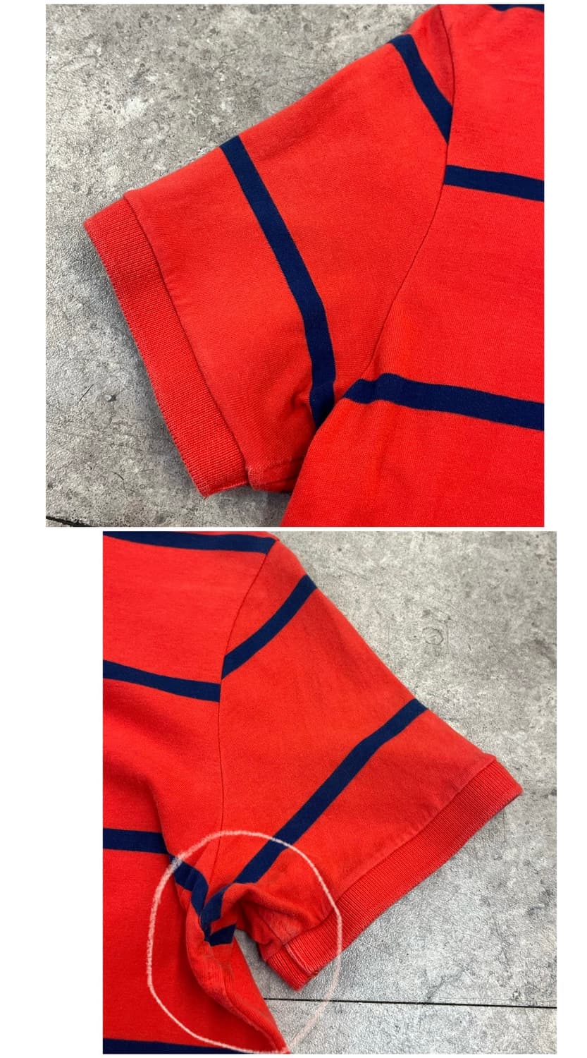 아베크롬비 스트라이프 반팔 카라티 레드 M #csz4008 상품이미지9