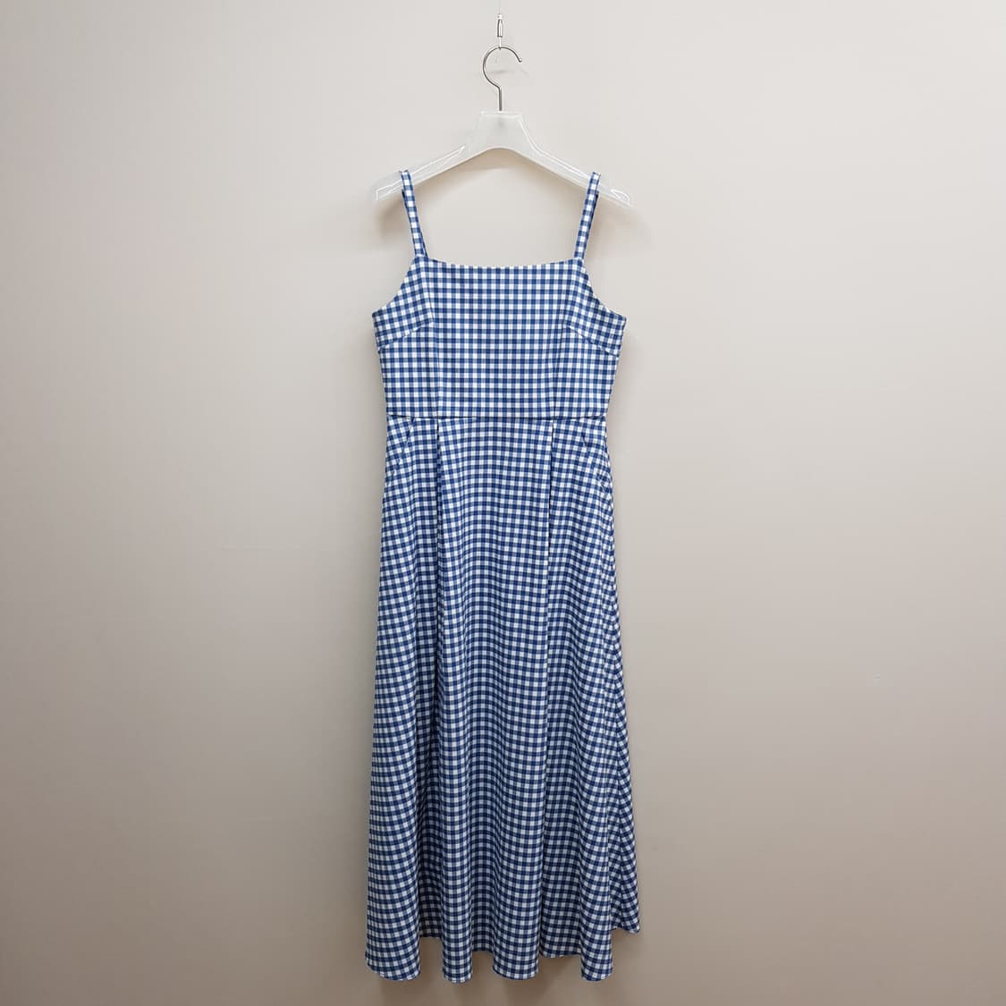 오르 깅엄체크 슬리브리스 원피스 XS사이즈 상품이미지1