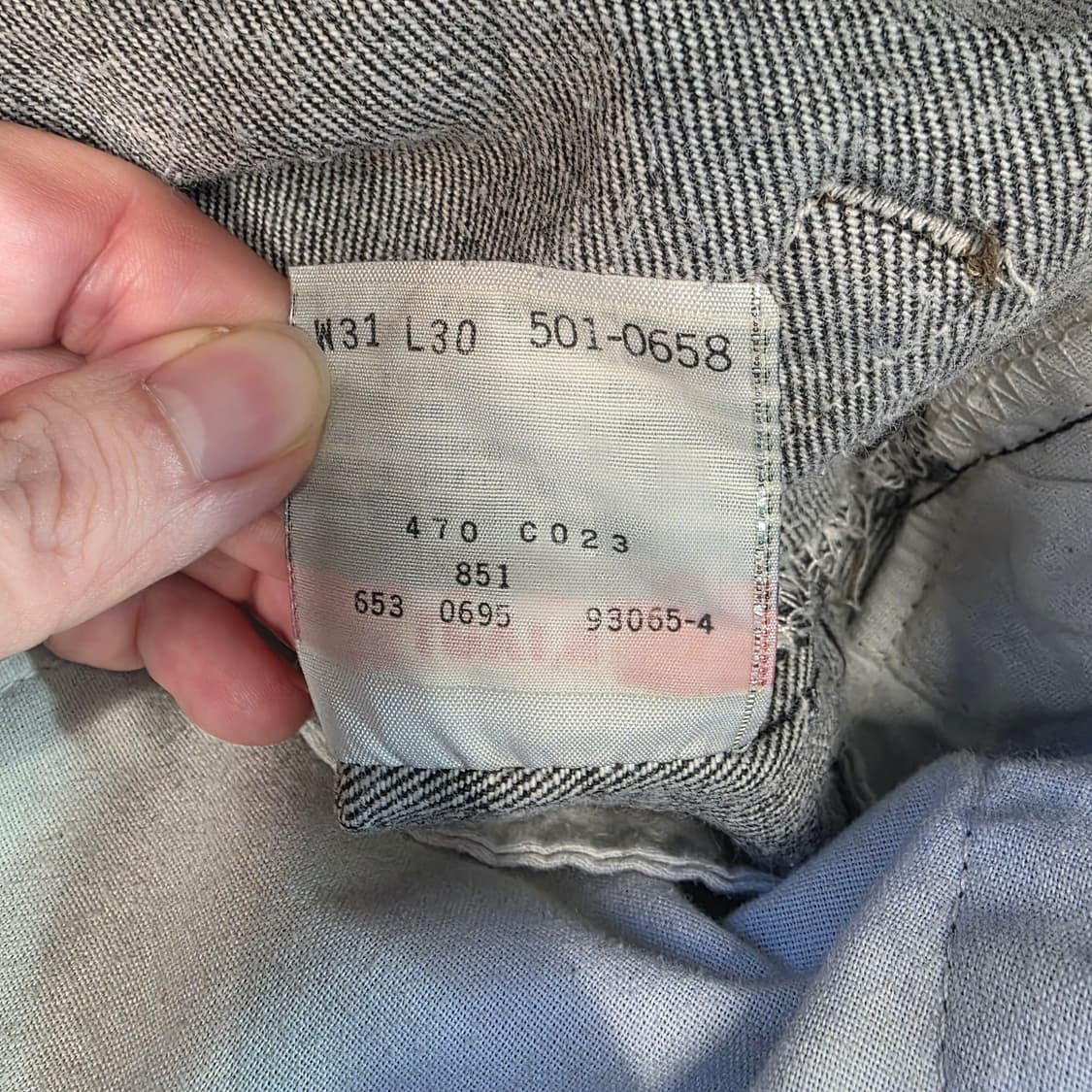 [W31L30]90's USA 리바이스 501 블랙 데님 팬츠 상품이미지5