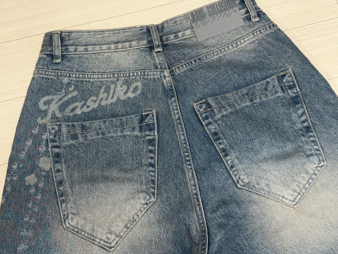 카시코 체인 와이드 데님 팬츠 상품이미지5