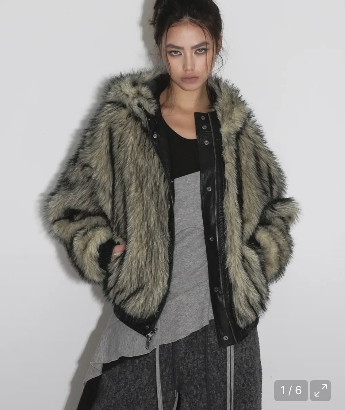 샌드릭 리버시블 퍼자켓 라이트옐로우 상품이미지2