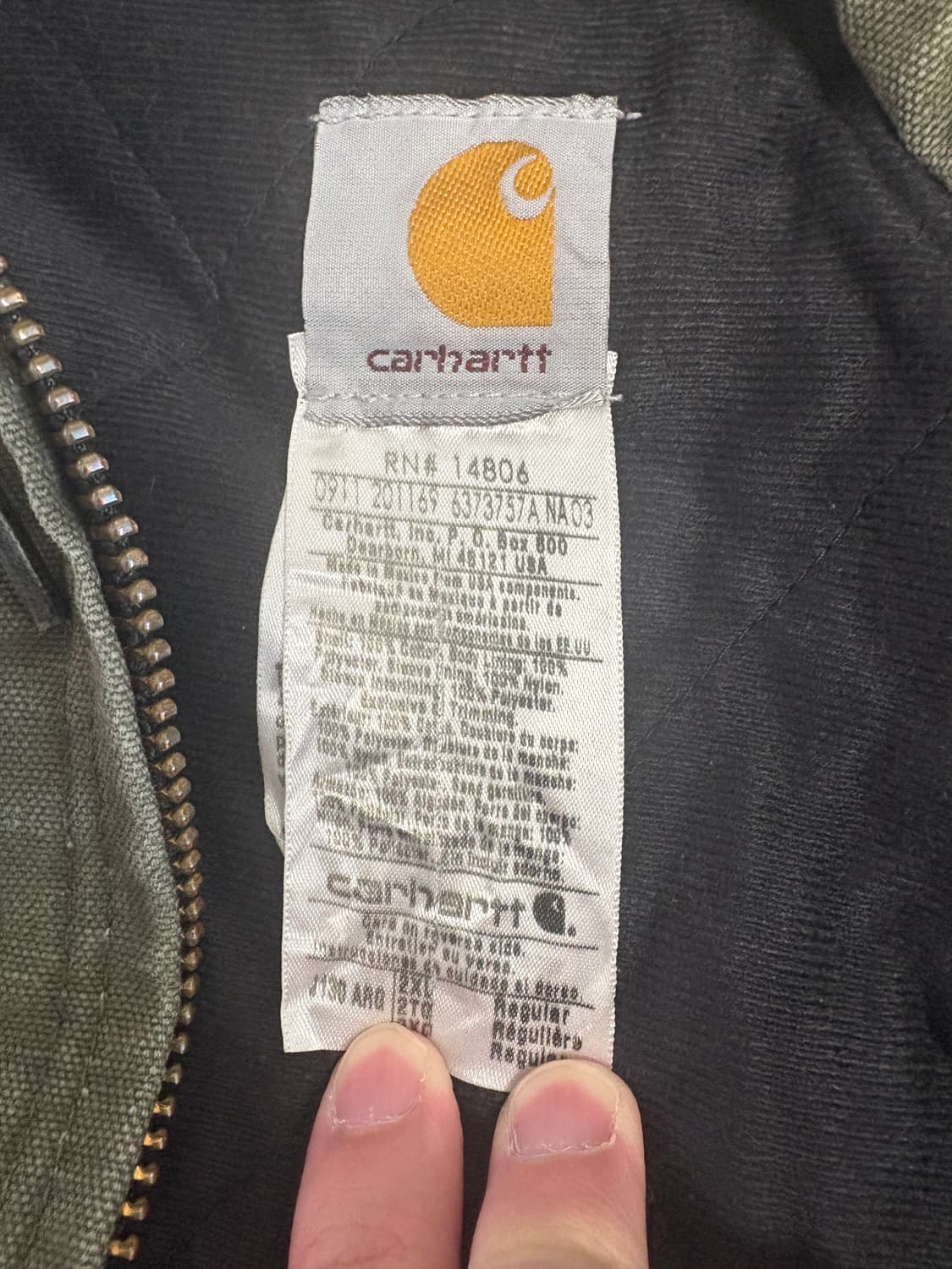 [2XL] 칼하트 빈티지 j130 arg 액티브 아미그린 상품이미지5