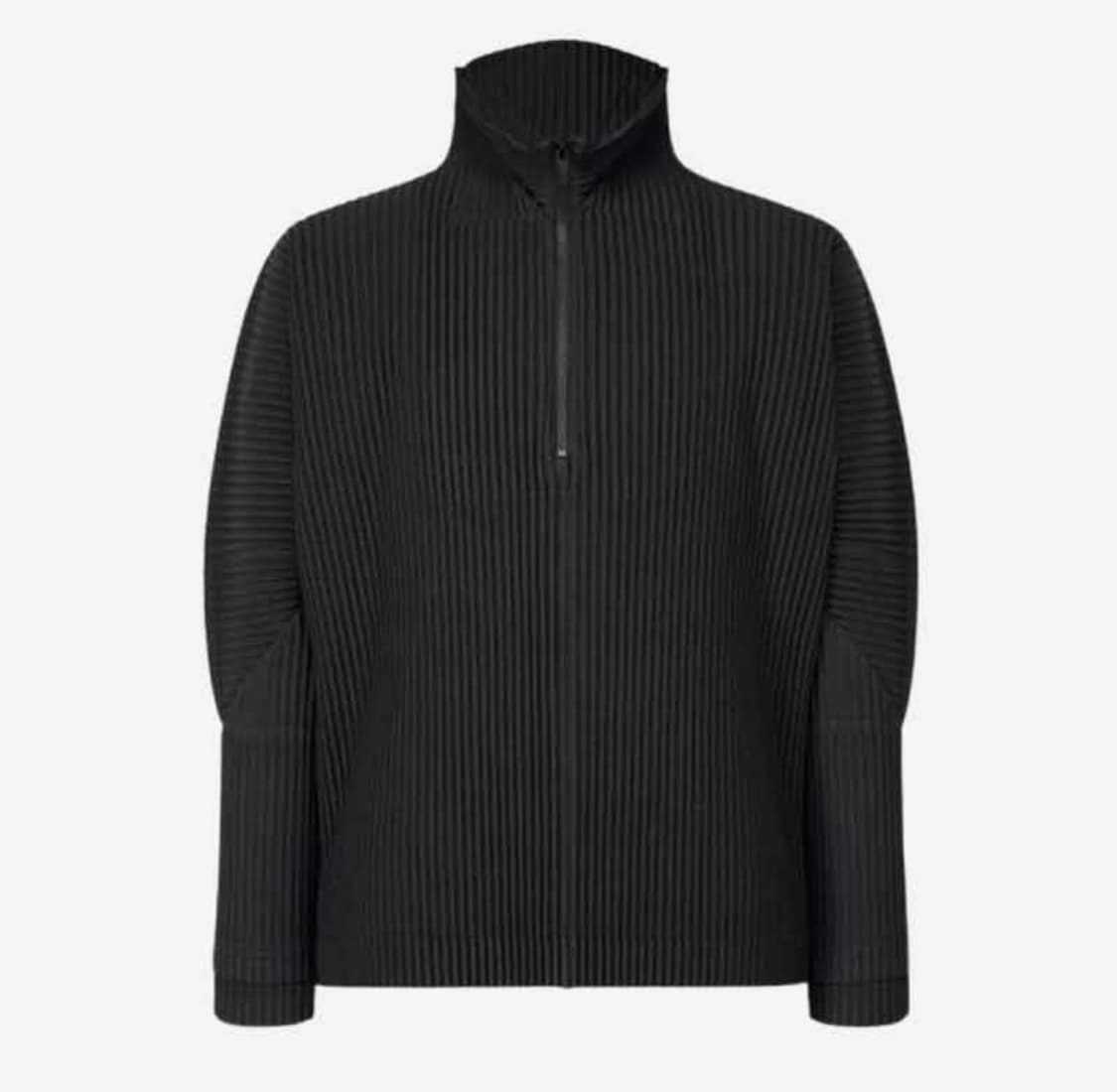 옴므플리세 이세이미야케 먼슬리 하프 집업 블랙 남성 상품이미지1