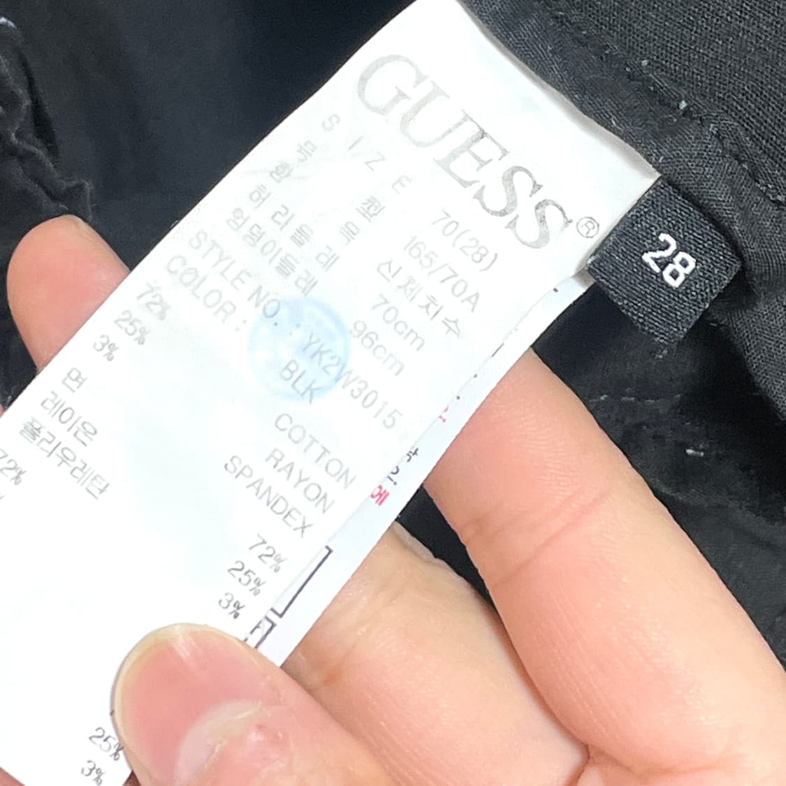 게스 블랙 밴딩 벨트 와이드 팬츠 여성28 상품이미지6