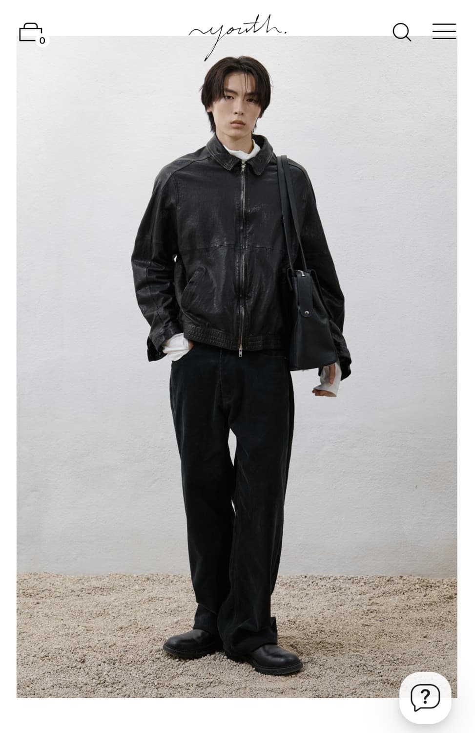 [M] youth 유스 워시드 레더 블루종 상품이미지1