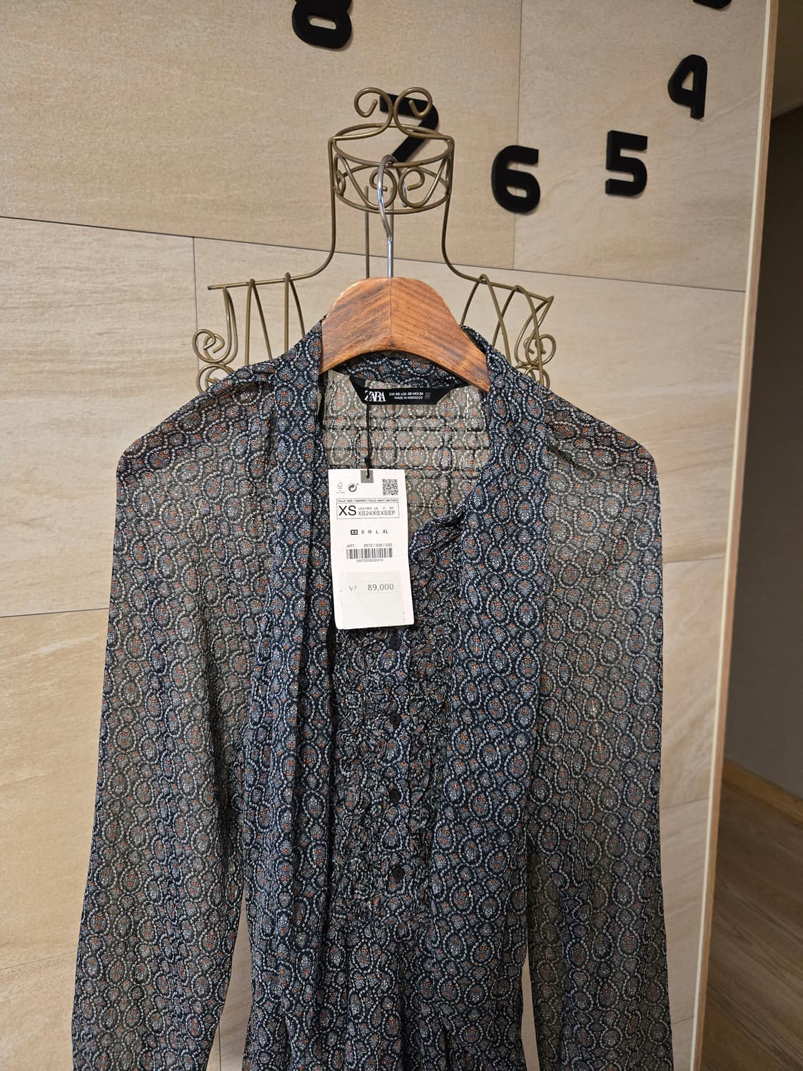 [xs/55] ZARA 자라 쉬폰 원피스 새상품 상품이미지3