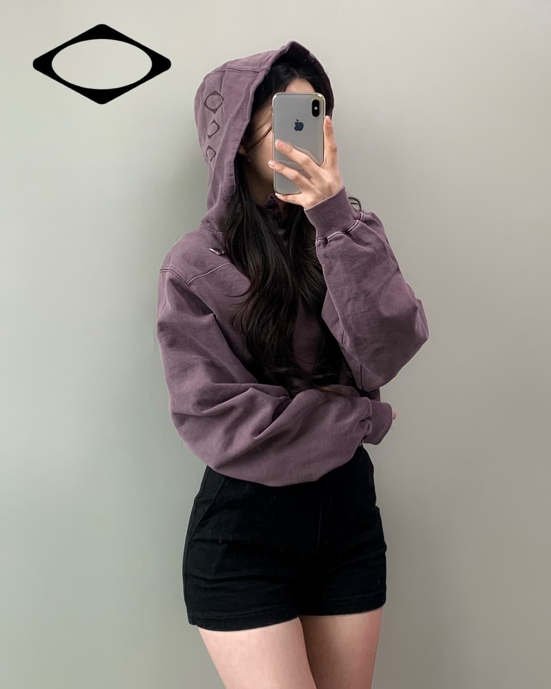 미스치프 사이드버튼 크롭 후드티 상품이미지2