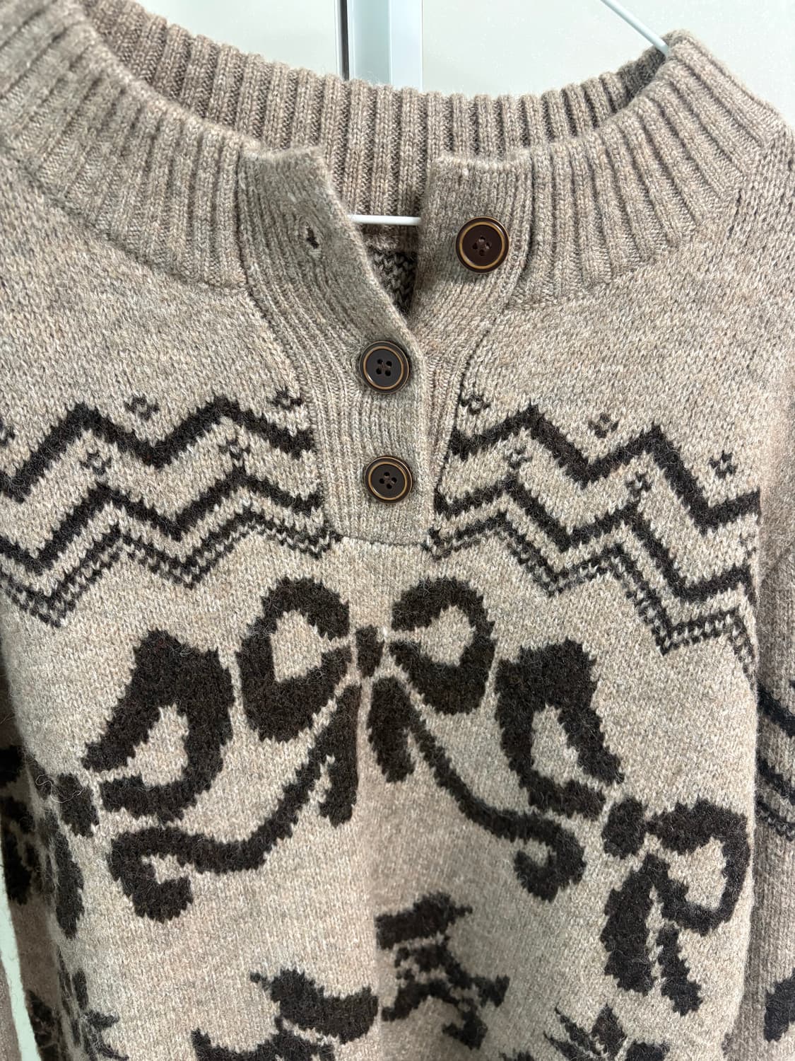 빈티지 미야우웜 헨리넥 니트 스웨터 베이지  상품이미지6