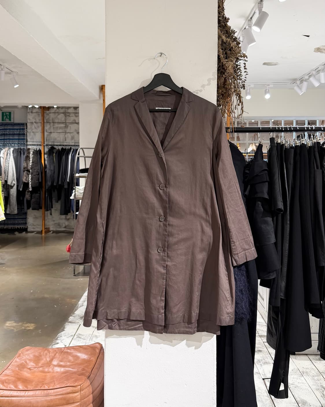 질샌더 브라운 코튼 루즈 스트레이트 핏 코트 상품이미지1