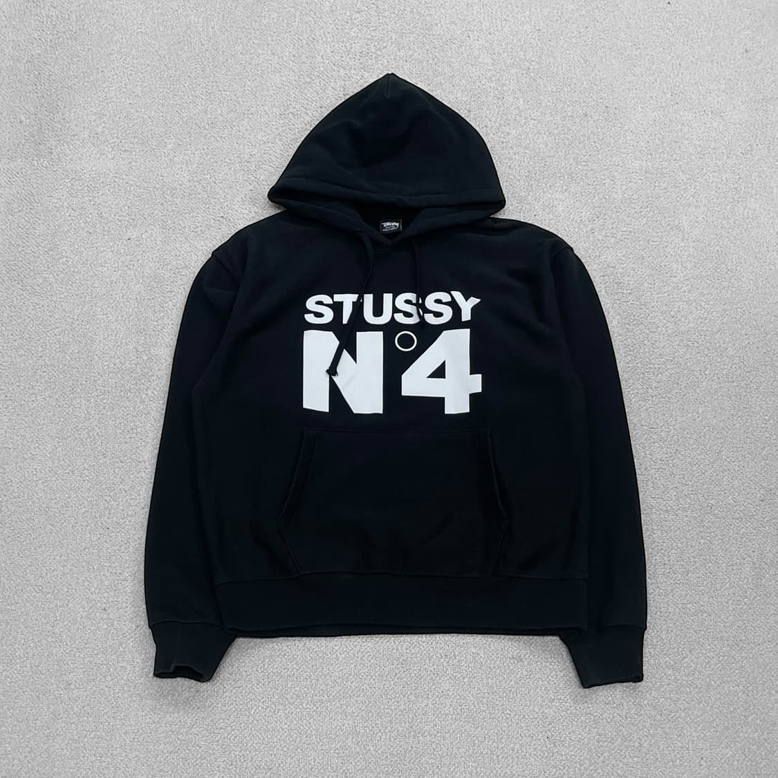 스투시 Stussy NO.4 빅 로고 후드티 블랙 상품이미지1
