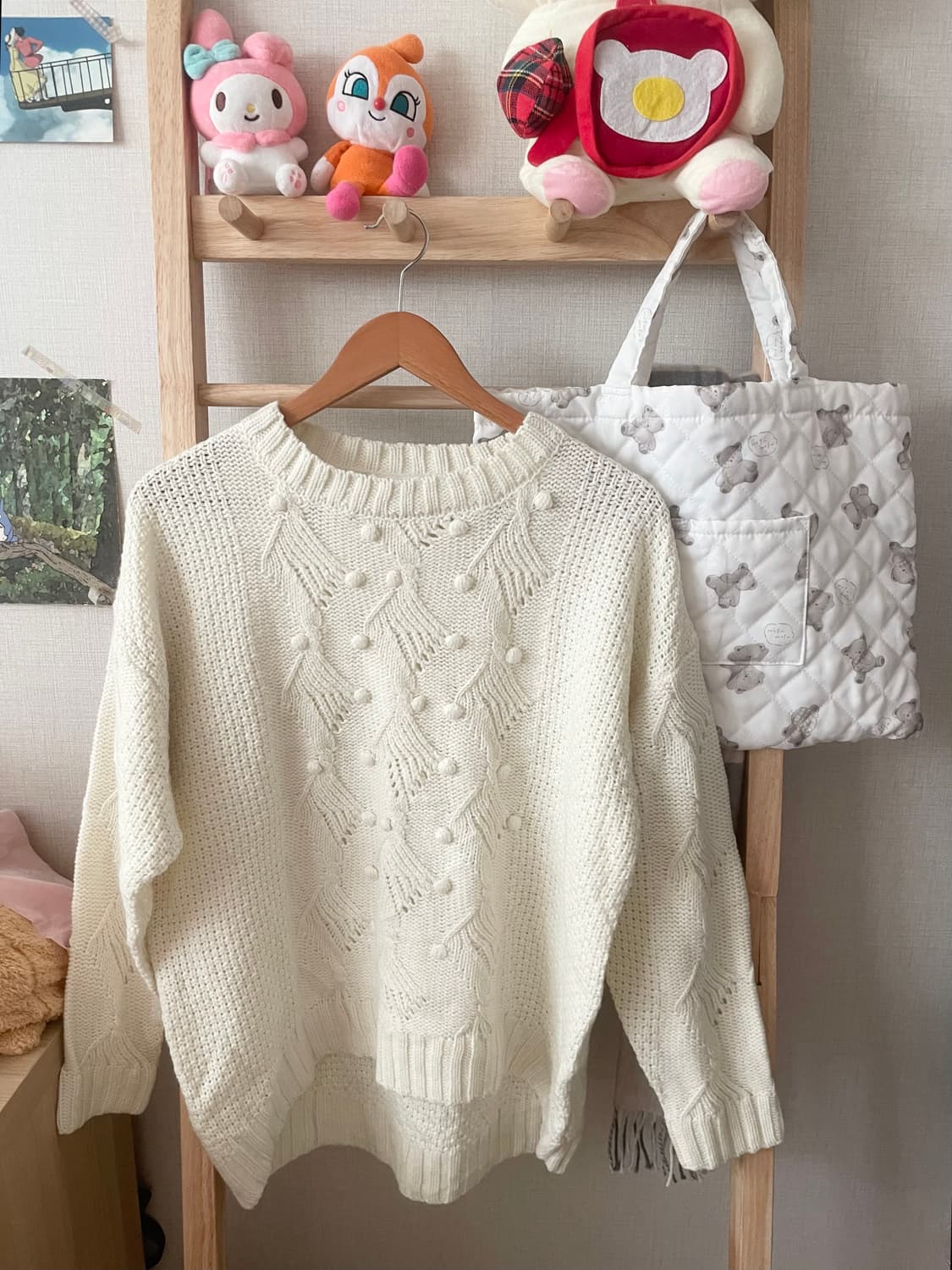 모리걸 빈티지 우유 폼폼이 니트 🤍❄️ 상품이미지2