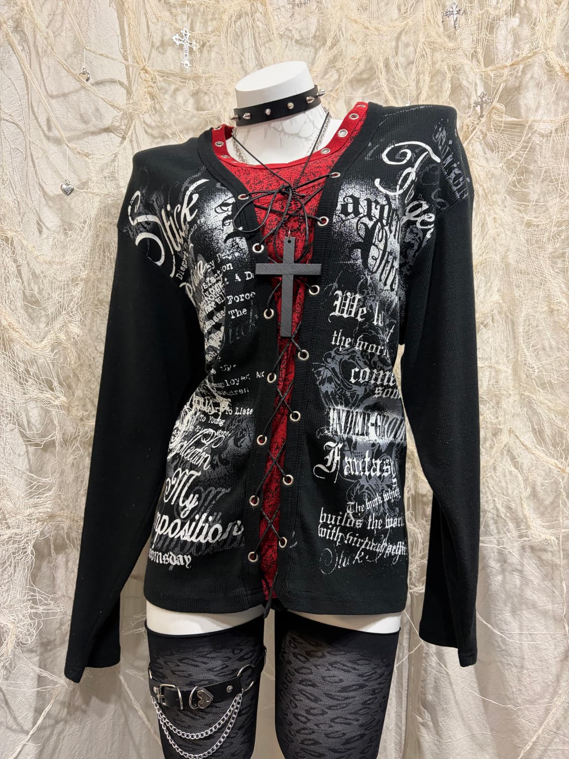 punk eyelet Gothic Layered long sleeve 상품이미지7