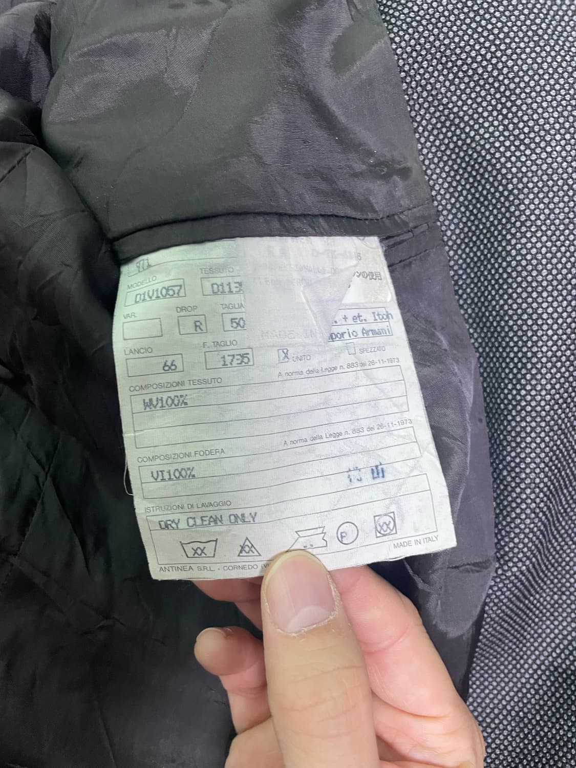 이태리제 아르마니 블레이저 사이즈 105 상품이미지4
