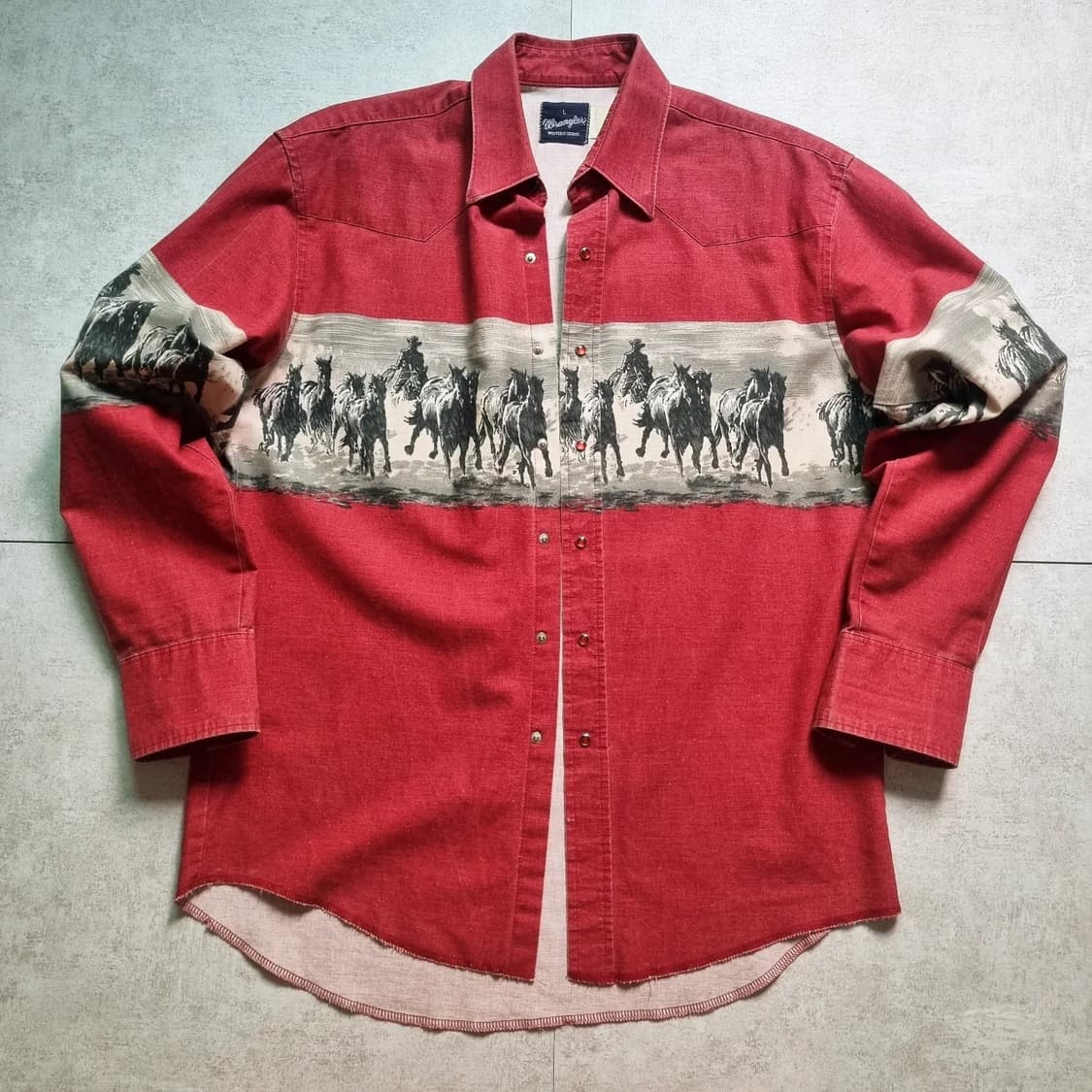 80s USA Wrangler Western Shirt L(110)sz 상품이미지2