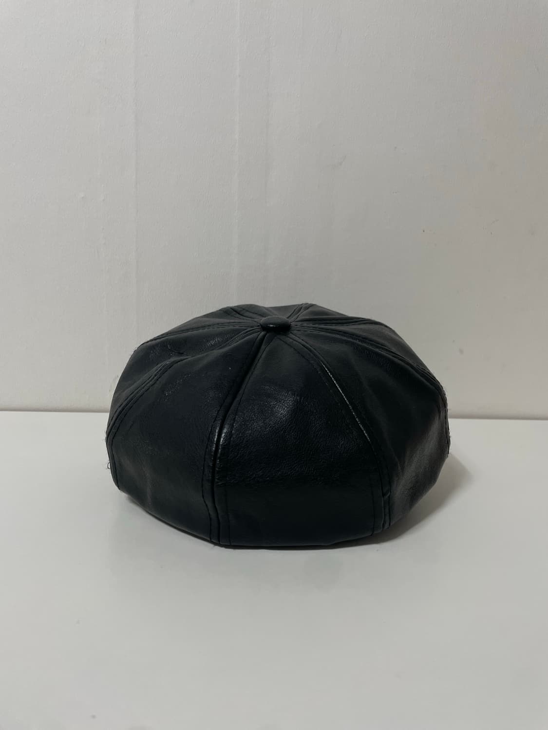블랙 레더 가죽 뉴스보이캡 헌팅캡 모자 상품이미지4