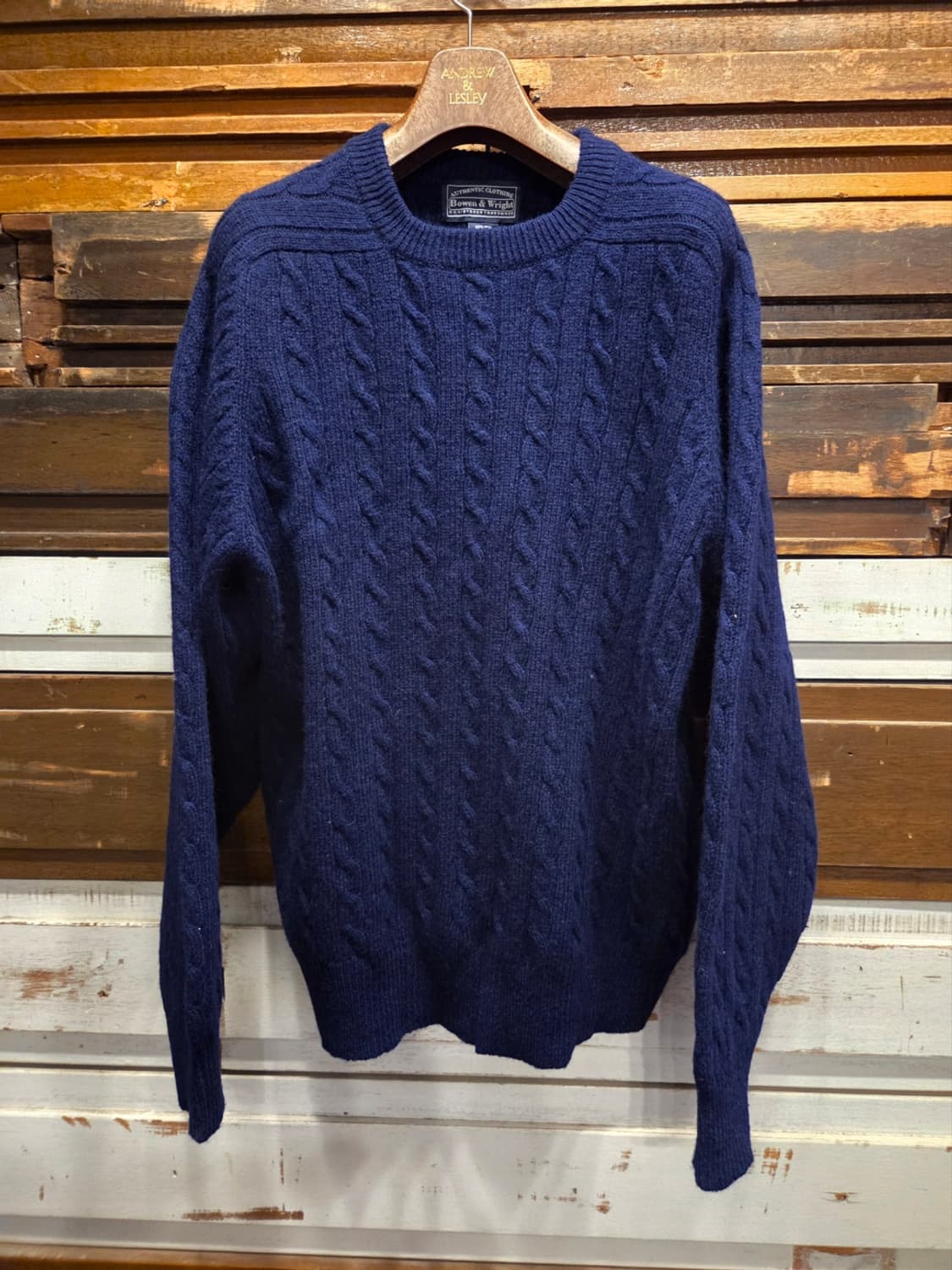 보웬앤라이트 램스울 케이블니트 상품이미지1