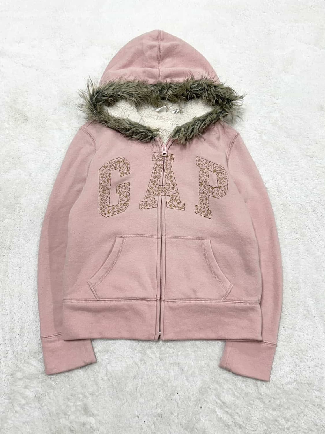 갭 빅로고 뮤트핑크 울프죠 후드집업 상품이미지5