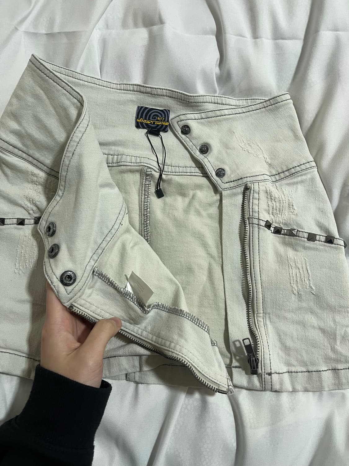 화이트 데님 미니스커트 상품이미지4