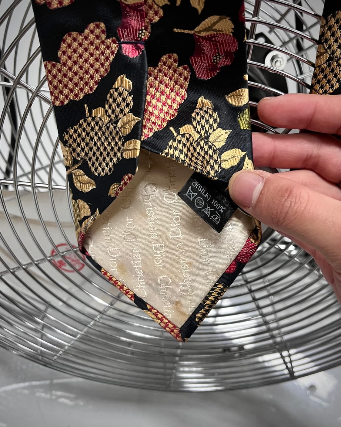 90s 디올 아카이브 플라워 실크 빈티지 넥타이 상품이미지5