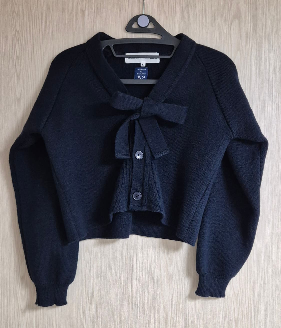 꼼데가르송걸 리본 크롭 가디건 네이비 L 상품이미지1