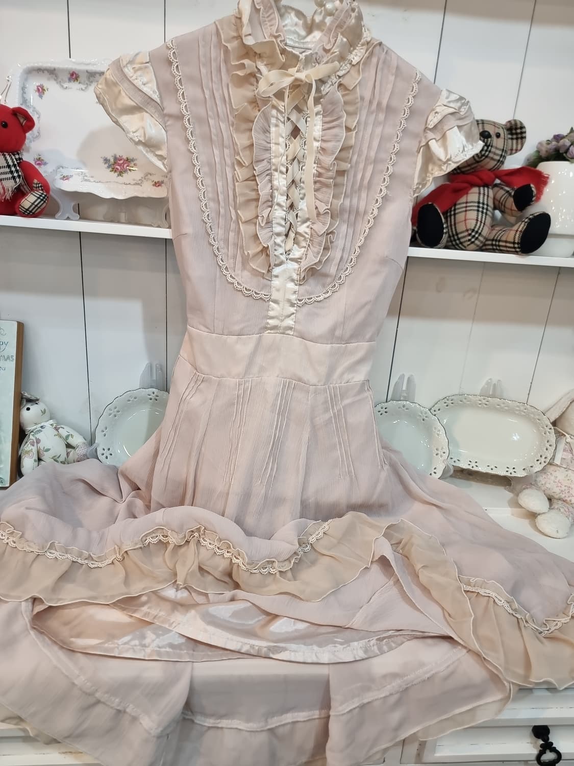 액시즈팜 axes femme 프릴 레이스 쉬폰 원피스 상품이미지8