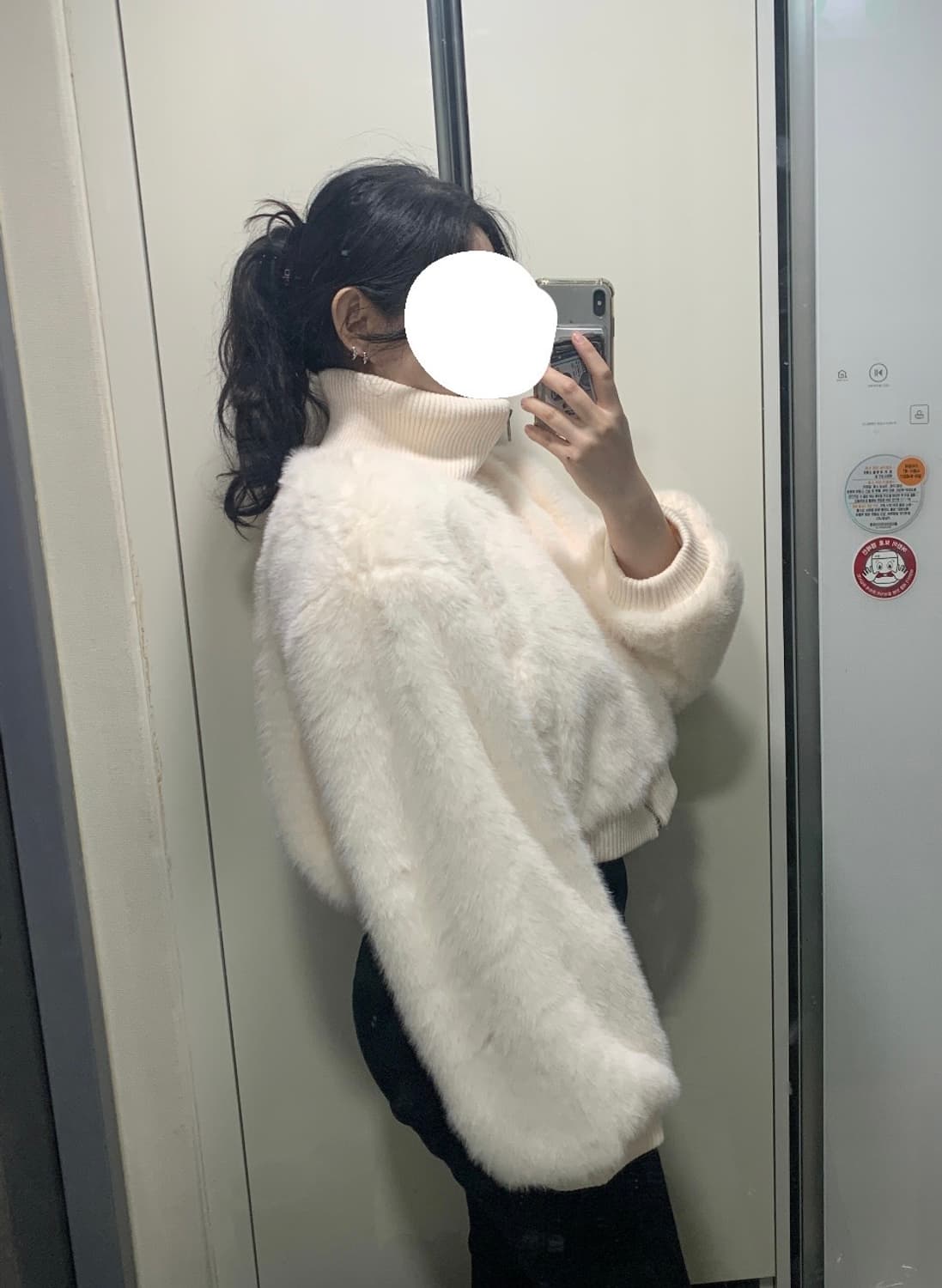 새상품) 데이지투엘 아이보리 퍼 자켓 상품이미지5