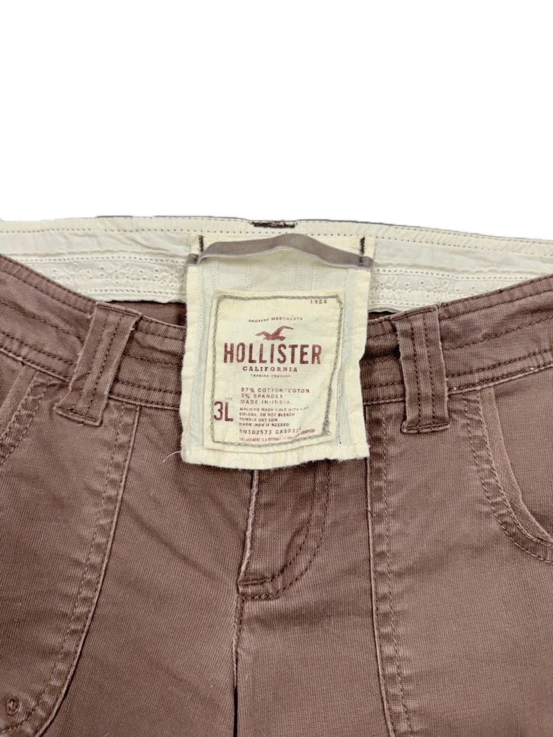 빈티지 Hollister 브라운 로우라이즈 코튼 팬츠 상품이미지4