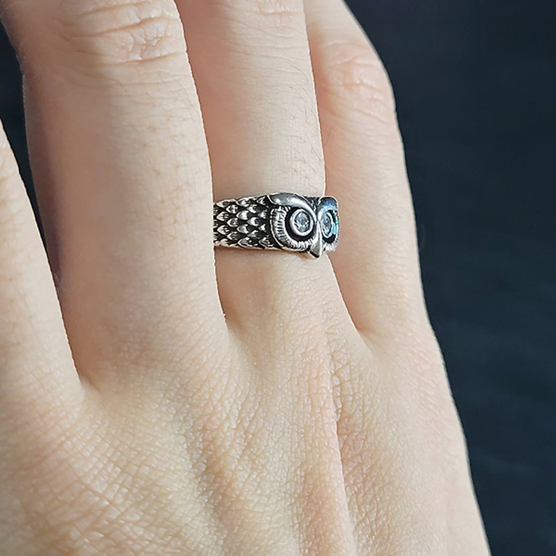 Minerva 실버 남자 엔틱 빈티지 선물 지혜 여신 부엉이 반지 상품이미지6