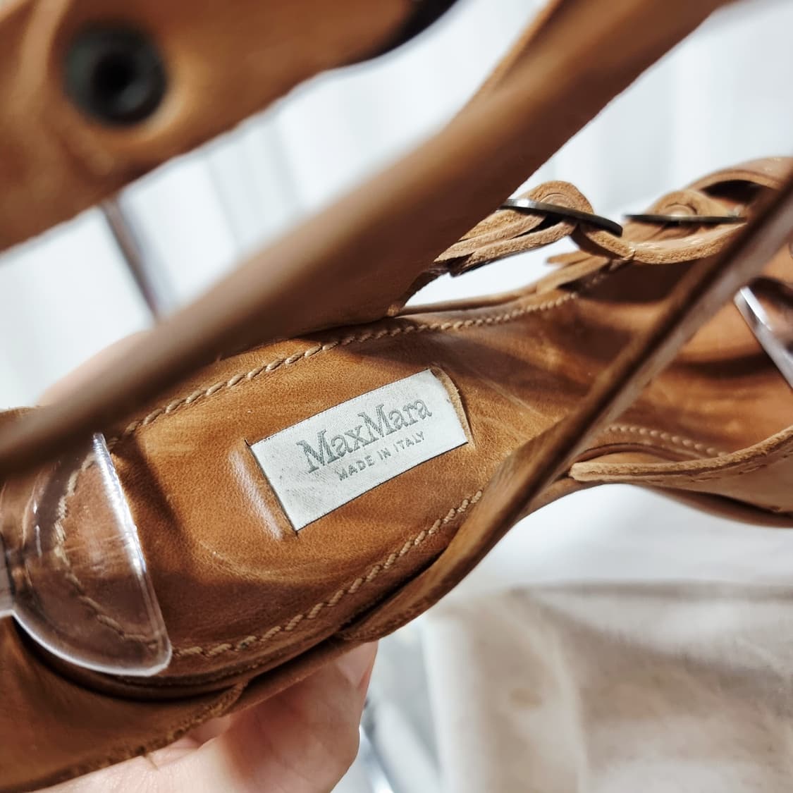 막스마라 가죽 샌들 레더 오픈토힐 하이힐 슈즈 (250) 이태리메이드 상품이미지8