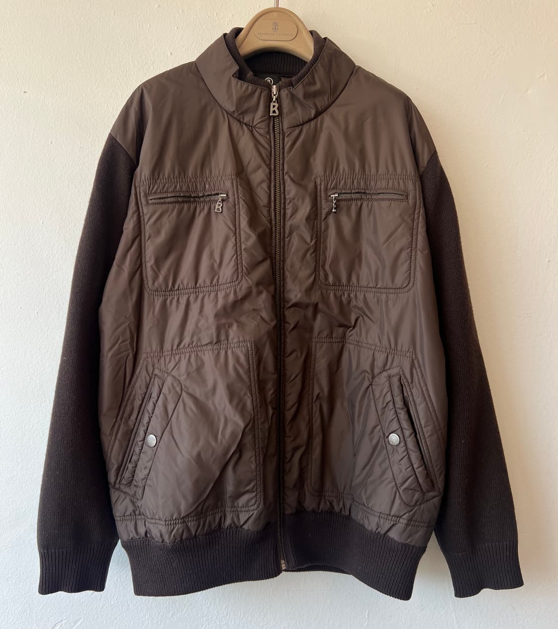 보그너 남성 브라운 골프 울방풍집업점퍼  상품이미지1