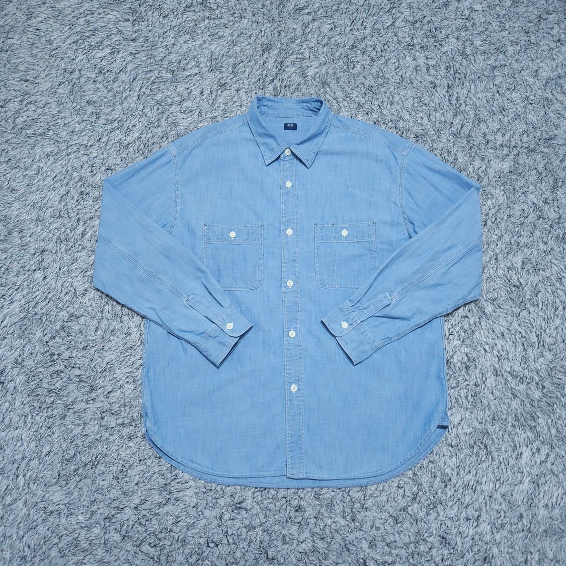 유니클로) L 남자 오버 포켓셔츠 데님셔츠남방 / 왕눈이샵 상품이미지1