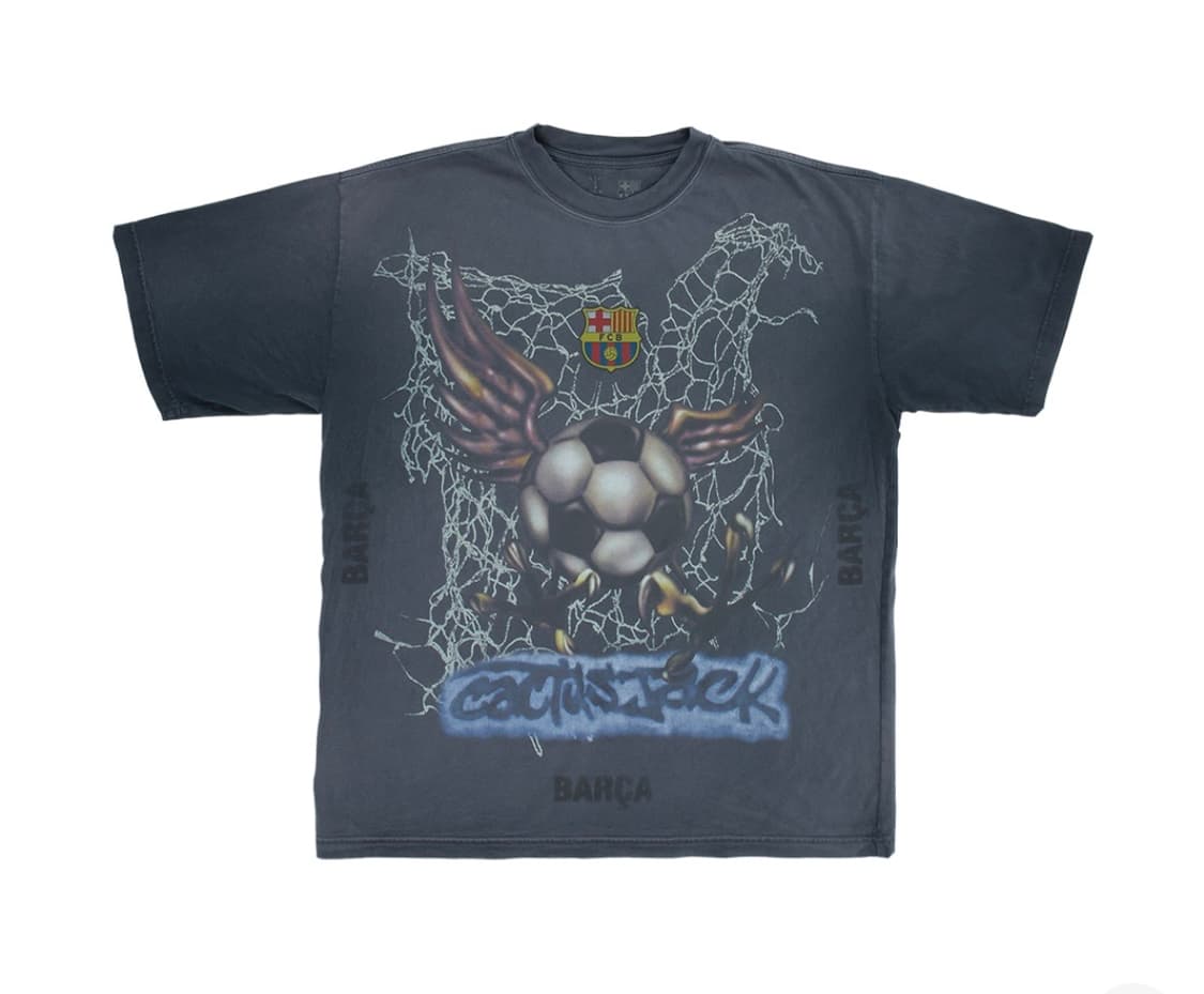 스캇 X FC바르셀로나  워시드 스프레이 로고 티셔츠 상품이미지1