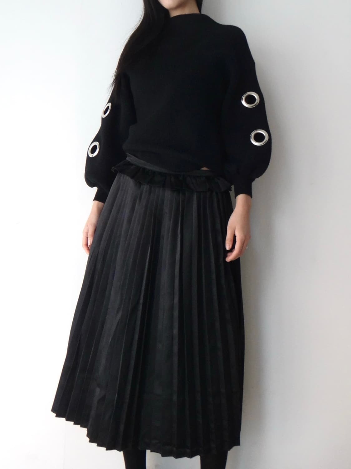 Eyelet point knit / black 상품이미지4
